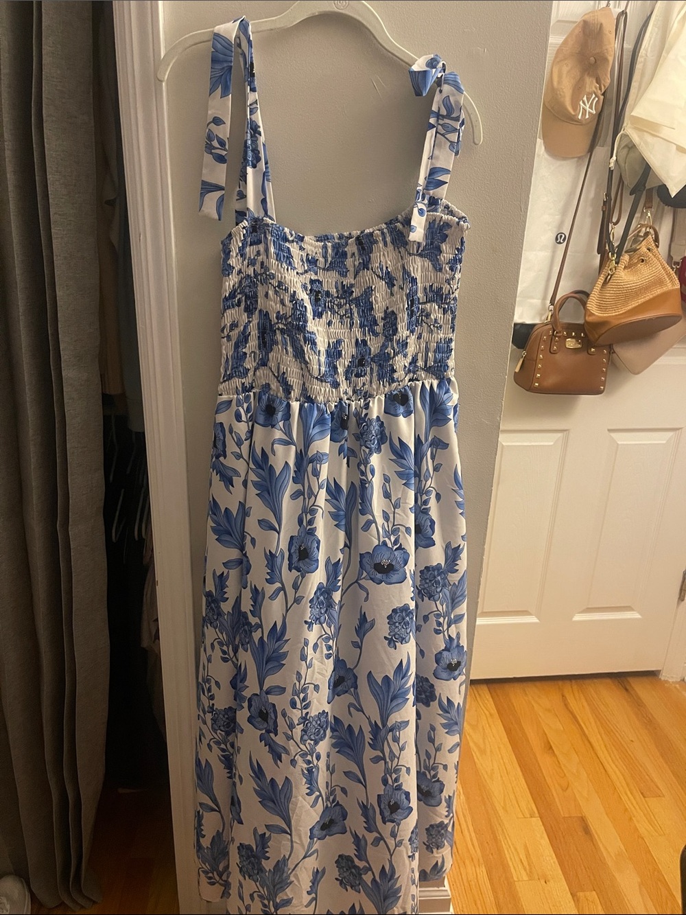 Amazon Blue and White Floral Maxi Dress